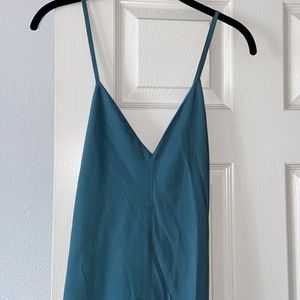 AVEC LES FILLES Aqua Slit Dress